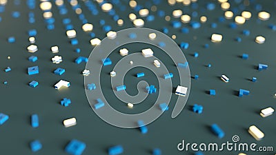 Abstract random symbols 3D render Stock Photo