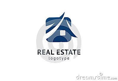 Abstract real estate agent logo icon vector design. Rent, sale of real estate vector logo, House cleaning, home security, real Stock Photo