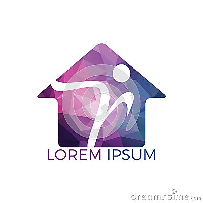 Abstract real estate agent vector logo design. House cleaning or home security logo design concept. Vector Illustration