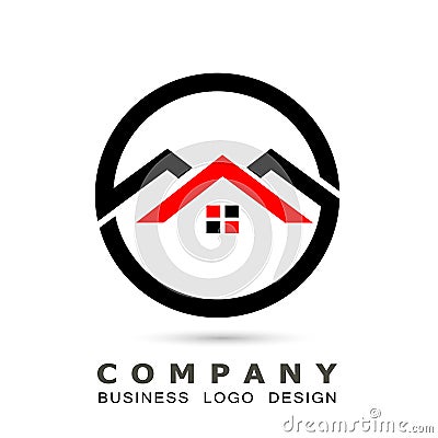 Abstract real estate House roof and home logo vector element icon design vector on white background. Business, collection. Stock Photo