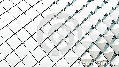 Abstract rectangle square folded pattern white gradient Stock Photo