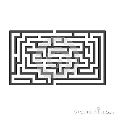 Abstract rectangular maze. Game for kids. Puzzle for children. One entrance, one exit. Labyrinth conundrum. Flat vector illustrati Vector Illustration