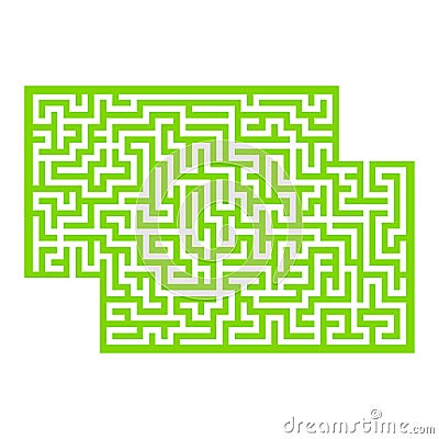 Abstract rectangular maze. Game for kids. Puzzle for children. One entrance, one exit. Labyrinth conundrum. Flat vector illustrati Vector Illustration