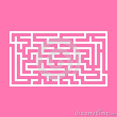 Abstract rectangular maze. Game for kids. Puzzle for children. One entrance, one exit. Labyrinth conundrum. Flat vector illustrati Vector Illustration