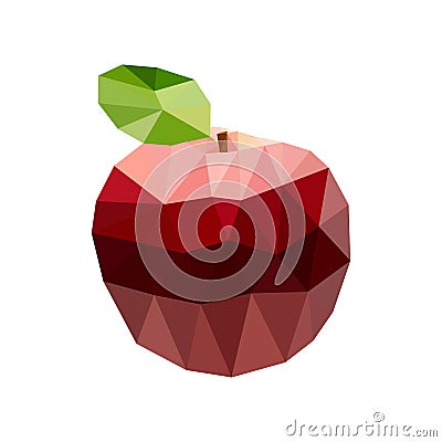 Abstract red apple. Polygonal design. Vector Illustration