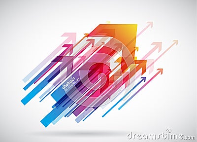 Abstract red arrows background wallpaper. Vector Illustration