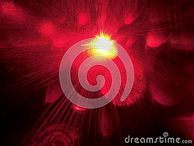 Abstract red background.Bright flash of light.Sun.Galaxy. Stars. Stock Photo