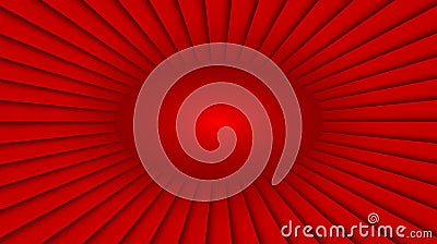 Abstract red background with 3d burst lines pattern, symmetrical minimal striped background for business presentation Stock Photo