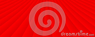 Abstract red background with 3d lines pattern, symmetrical architecture minimal red striped vector background Vector Illustration