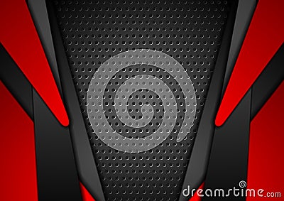 Abstract red and black contrast tech background Vector Illustration