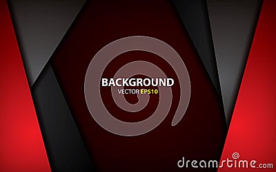 Abstract red black design tech innovation concept background. minimal concept Vector Illustration