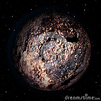 Abstract red and black stone planet Stock Photo