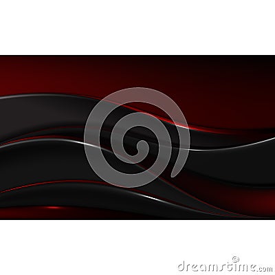 Abstract red and black wavy background Vector design Vector Illustration