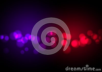 abstract red and blue light bokeh background. Vector Illustration