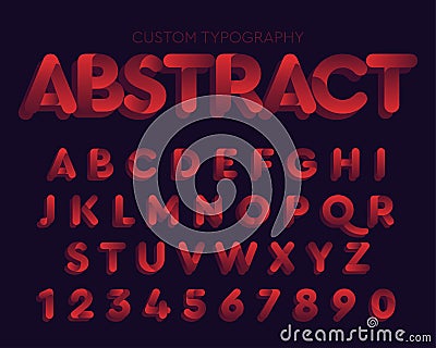 Abstract Red Bold Retro Colorful Typography Design Stock Photo