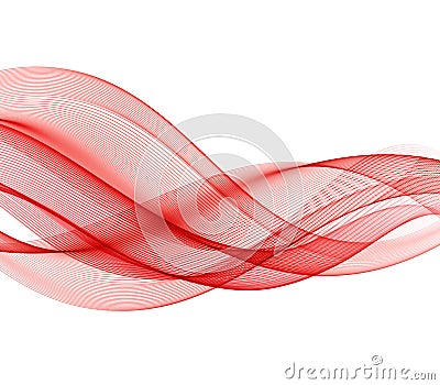 Abstract red color wave design element. Vector Illustration