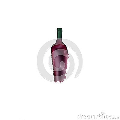 Abstract red and dark red color wine bottle Stock Photo