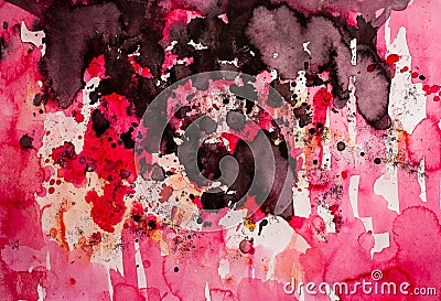 Abstract red drip painting Stock Photo