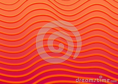 Abstract red fiery lava background. Wavy line gradient pattern. Vector Cartoon Illustration