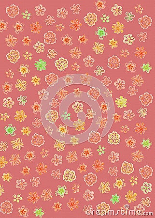 Abstract red flower pattern Stock Photo