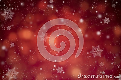 Abstract red glitter bokeh and snowflake. concept christmas Stock Photo