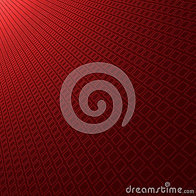 Abstract red gradient radial background with diagonal perspective square pattern texture Vector Illustration