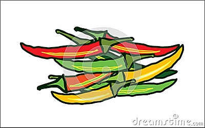 Abstract red and green chillies Vector Illustration