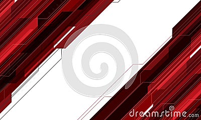 Abstract red grey cyber circuit geometric technology futuristic on white background vector Vector Illustration