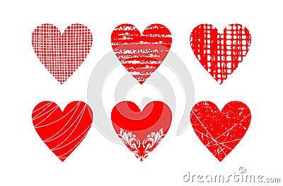 Abstract red heart set Vector Illustration