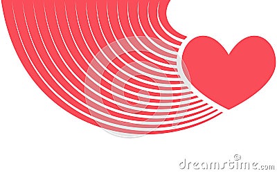 Abstract red heart - vector illustration flat Vector Illustration