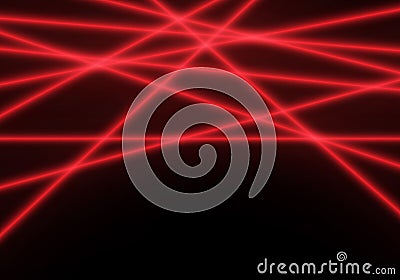 Abstract red line laser light beam on black technology background vector Vector Illustration