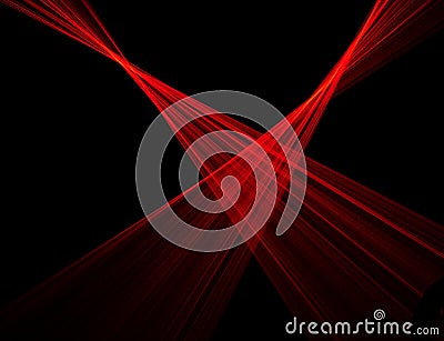 Abstract red lines drawn by light on a black background Stock Photo