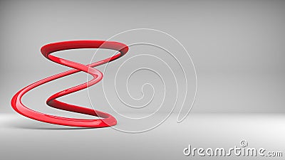 Abstract red minimalist sculpture Stock Photo