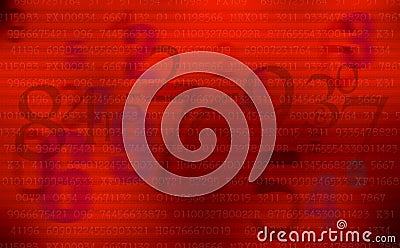 Abstract Red numbers background Stock Photo