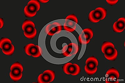 Abstract Red Open Shells Seamless Pattern Vector Illustration