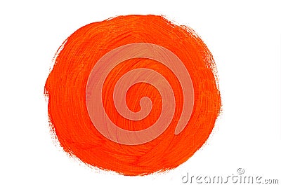 Abstract red orange oil painting circle brush strokes Stock Photo