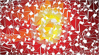 Abstract red orange triangles background Vector Illustration