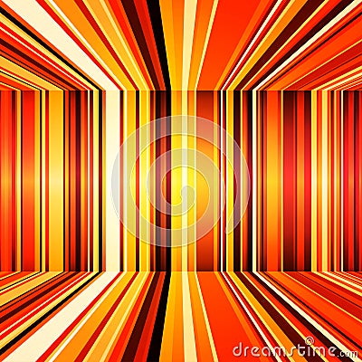 Abstract red, orange and yellow retro stripes colo Vector Illustration