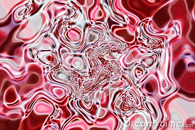 Abstract red-pink background of chaotic ovals and shapes. Stock Photo