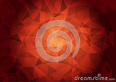 Banner with a polygonal pattern on a red background. Vector Illustration