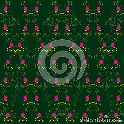 Abstract red rose seamless pattern Vector Illustration