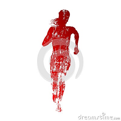 Abstract red running woman Vector Illustration