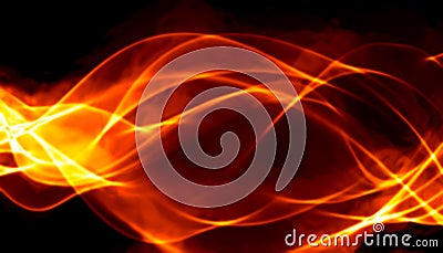 Abstract red smoke Fire over black background. Wavy elegant backdrop for your design and art Stock Photo