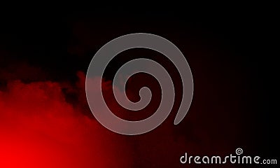 Abstract red smoke mist fog on a black background. Stock Photo