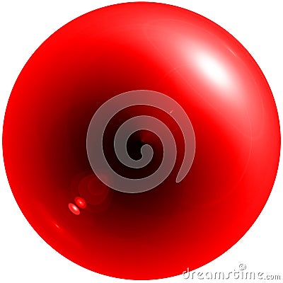 Abstract red sphere with shadow and glare Stock Photo