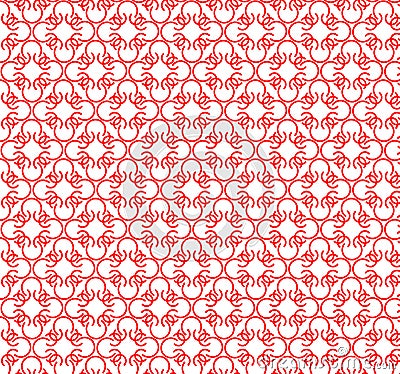 Abstract Red Stripe and curve seamless vector pattern Stock Photo