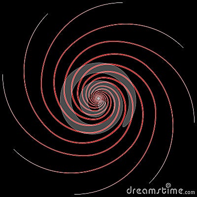 Abstract red spiral icon on black background - Vector Vector Illustration