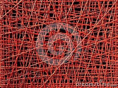 Abstract red thread texture of irregular lines Stock Photo