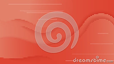 Abstract red wave pattern art with smooth flowing lines and gradients in modern design Vector Illustration