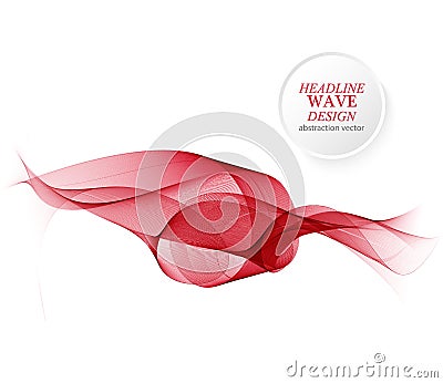 Abstract red waves background - Design Template. Bright red background with curved lines. Vector abstract red background Stock Photo